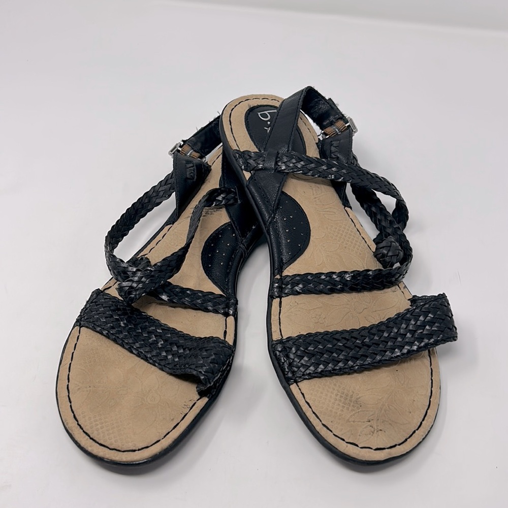 BØC Black Braided Cushion Bottom Sandals Size 9